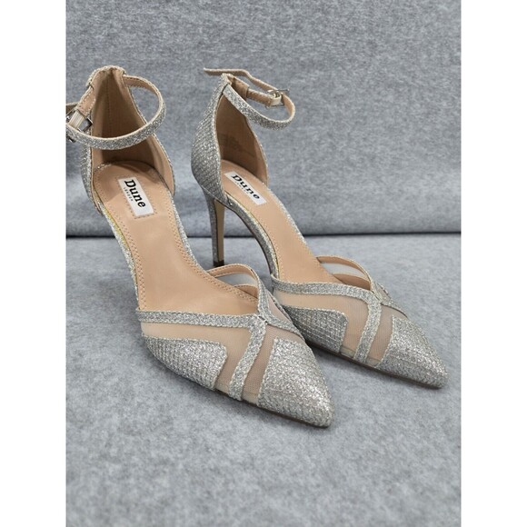 DUNE Heels Silver Glitter Shoes‎ Pointed Toe Occasion Wedding Party UK 36 US 5.5 - Picture 1 of 7